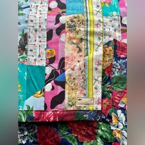 Baby/Pet Quilt 30x40 - Vertical Stripes Vibrant Birds